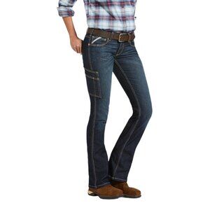 ARIAT Rebar DuraStretch Riveter Boot Cut Jeans in Hallow Wash - NWT